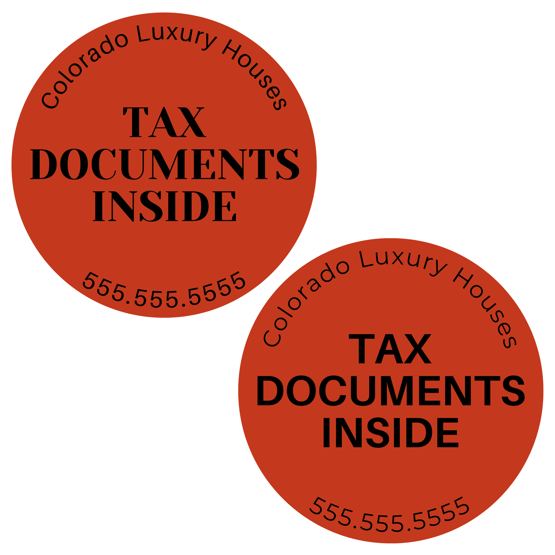Red 2" Tax Documents Inside Sticker
