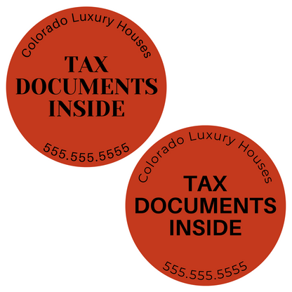 Red 2" Tax Documents Inside Sticker