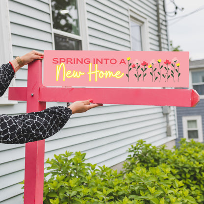 all things real estate pink spring sign rider