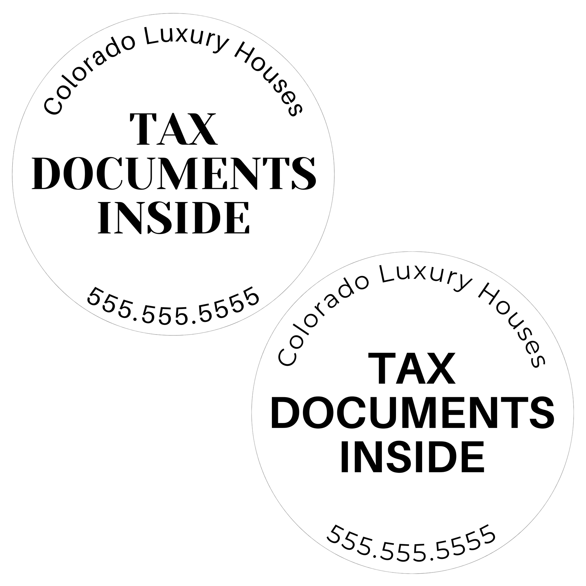 White 2" Tax Documents Inside Sticker
