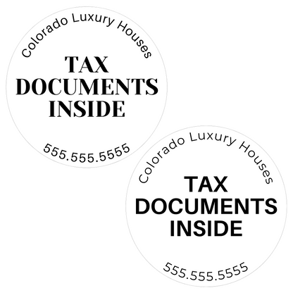 White 2" Tax Documents Inside Sticker