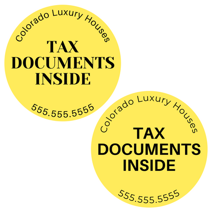 Yellow 2" Tax Documents Inside Sticker